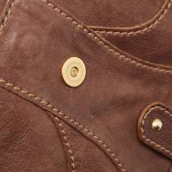 مملوكة مسبقًا Valentino Brown Leather Catch Satchel