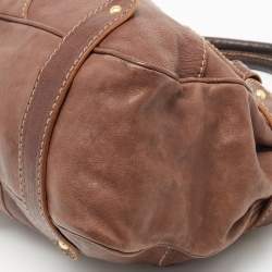 مملوكة مسبقًا Valentino Brown Leather Catch Satchel