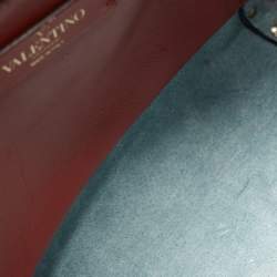 Valentino Blue Leather Rockstud Flip Lock Flap Messenger Bag