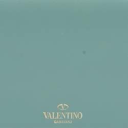Pre Owned Valentino Light Blue Leather Roman Stud Flap Continental Wallet