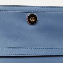 Pre Owned Valentino Light Blue Leather Small Jewel Embellished VSling Top Handle Bag