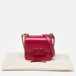Pre Owned Valentino Pink Leather VSling Crossbody Bag