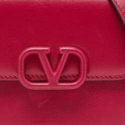 Pre Owned Valentino Pink Leather VSling Crossbody Bag
