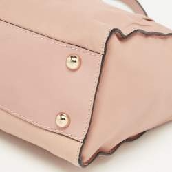 Pre Owned Valentino Light Pink/Beige Leather Aphrodite Bow Top Handle Bag