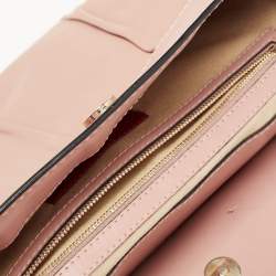 Pre Owned Valentino Light Pink/Beige Leather Aphrodite Bow Top Handle Bag