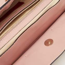 Pre Owned Valentino Light Pink/Beige Leather Aphrodite Bow Top Handle Bag