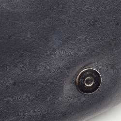 Pre Owned Valentino Black Leather Va Va Voom Crystals Clutch