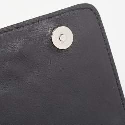 Pre Owned Valentino Black Leather Va Va Voom Crystals Clutch