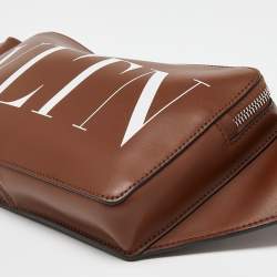 Valentino Brown Leather VLTN Belt Bag