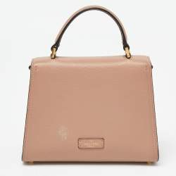 Pre Owned Valentino Beige Leather Small VSling Top Handle Bag