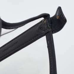 Pre Owned Valenitno Transparent/Black PVC and Leather VLTN Shopper Tote