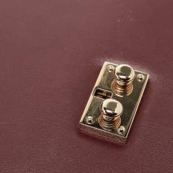 Pre Owned Valentino Burgundy Leather Medium Rockstud Glam Lock Flap Bag