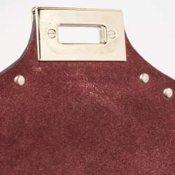Pre Owned Valentino Burgundy Leather Rockstud Flap Crossbody Bag