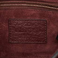 Pre Owned Valentino Burgundy Leather Rockstud Flap Crossbody Bag