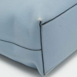 Pre Owned Valentino Light Blue Leather Rockstud Tote