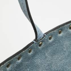 Pre Owned Valentino Light Blue Leather Rockstud Tote