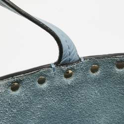 Pre Owned Valentino Light Blue Leather Rockstud Tote