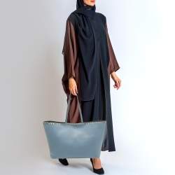 Pre Owned Valentino Light Blue Leather Rockstud Tote