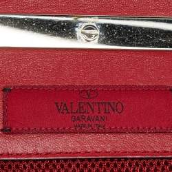 Valentino Red Leather and Lace Va Va Voom Shoulder Bag