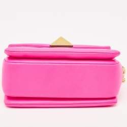 Pre Owned Valentino Pink Leather One Stud Flap Shoulder Bag