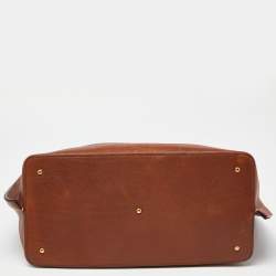 Pre Owned Valentino Brown/Black Leather Medium VLOGO Escape Tote