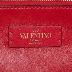 Pre Owned Valentino Cream Leather Vring Flap Top Handle Bag