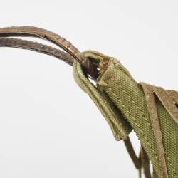 Pre Owned Valentino Military Green Canvas Fringe Hobo
