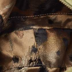 Pre Owned Valentino Military Green Canvas Fringe Hobo