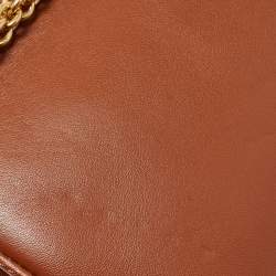 Pre Owned Valentino Brown Leather Stud Sign Shoulder Bag