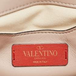 Pre Owned Valentino Old Rose Quilted Leather Mini Candystud Top Handle Bag