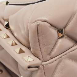 Valentino Old Rose Quilted Leather Mini Candystud Top Handle Bag