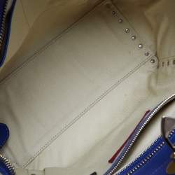 Pre Owned Valentino Blue Leather Rockstud Trapeze Tote with Wallet