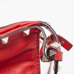 Valentino Red Leather Rockstud Slim Crossbody Bag