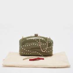 Pre Owned Valentino Dark Grey Plexiglass Rockstud In The Clutch