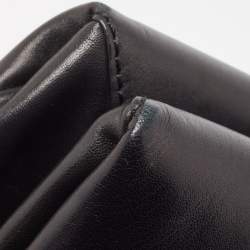 Pre Owned Valentino Black Leather Bow Flap Chain Clucth