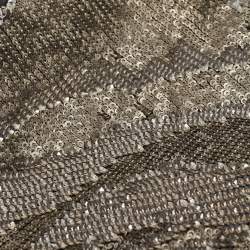 Pre Owned Valentino Black/Metallic Leather Sequins Floral Hobo