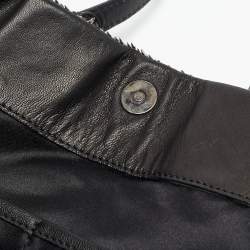 Pre Owned Valentino Black/Metallic Leather Sequins Floral Hobo