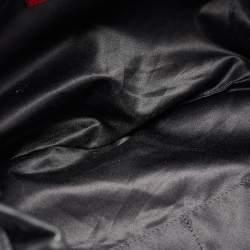 Pre Owned Valentino Black/Metallic Leather Sequins Floral Hobo