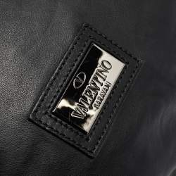 Pre Owned Valentino Black/Metallic Leather Sequins Floral Hobo