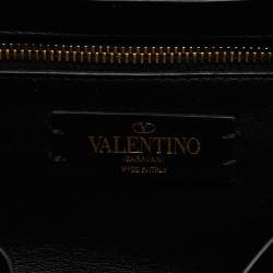 Pre Owned Valentino Black Leather Large Roman Stud Shoulder Bag