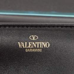 Valentino Black Leather Small One Stud Top Handle Bag