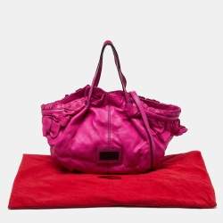 مملوكة مسبقًا Valentino Pink Leather Ruffle Satchel