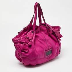 مملوكة مسبقًا Valentino Pink Leather Ruffle Satchel