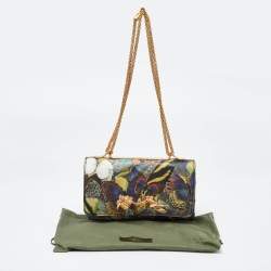 Valentino Multicolor Canvas and Leather Camubutterfly Va Va Voom Shoulder Bag