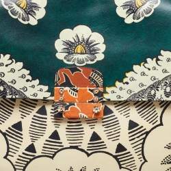 Pre Owned Valenitino Multicolor Floral Print Leather Mime Top Handle Bag