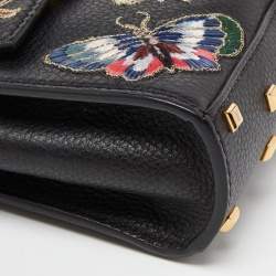 Pre Owned Valentino Black Leather My Rockstud Crossbody Bag