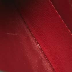 Pre Owned Valentino Burgundy Quilted Leather Rockstud Spike Card Case