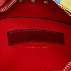 Pre Owned Valentino Multicolor Leather Rockstud Camera Crossbody Bag