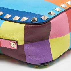 Pre Owned Valentino Multicolor Leather Rockstud Camera Crossbody Bag
