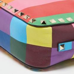 Pre Owned Valentino Multicolor Leather Rockstud Camera Crossbody Bag